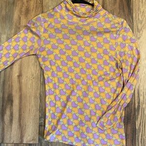 Valentines heart mock neck